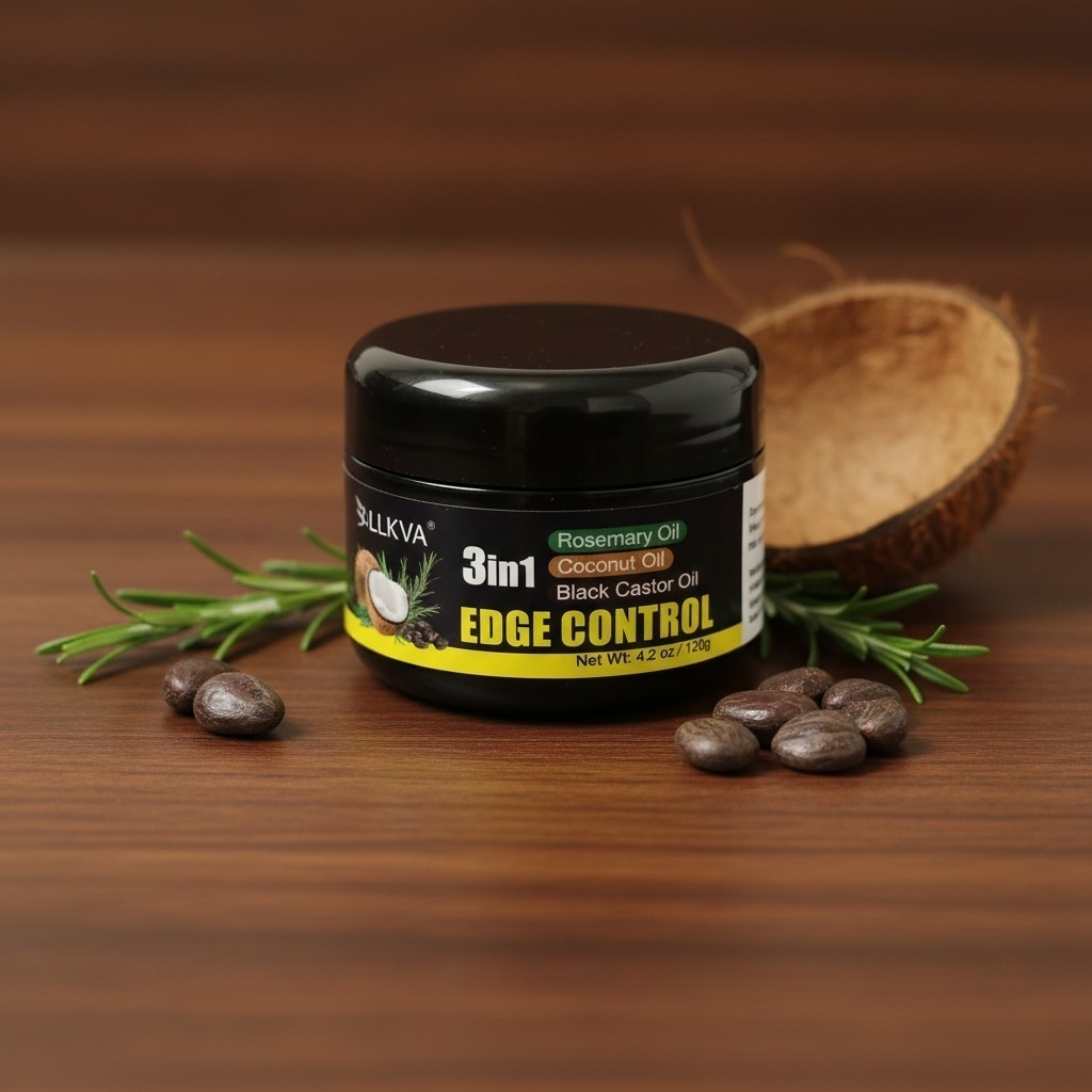 Product photo of 3-in-1 Rosemary, Coconut & Black Castor Oil Edge Control, oil bottle
