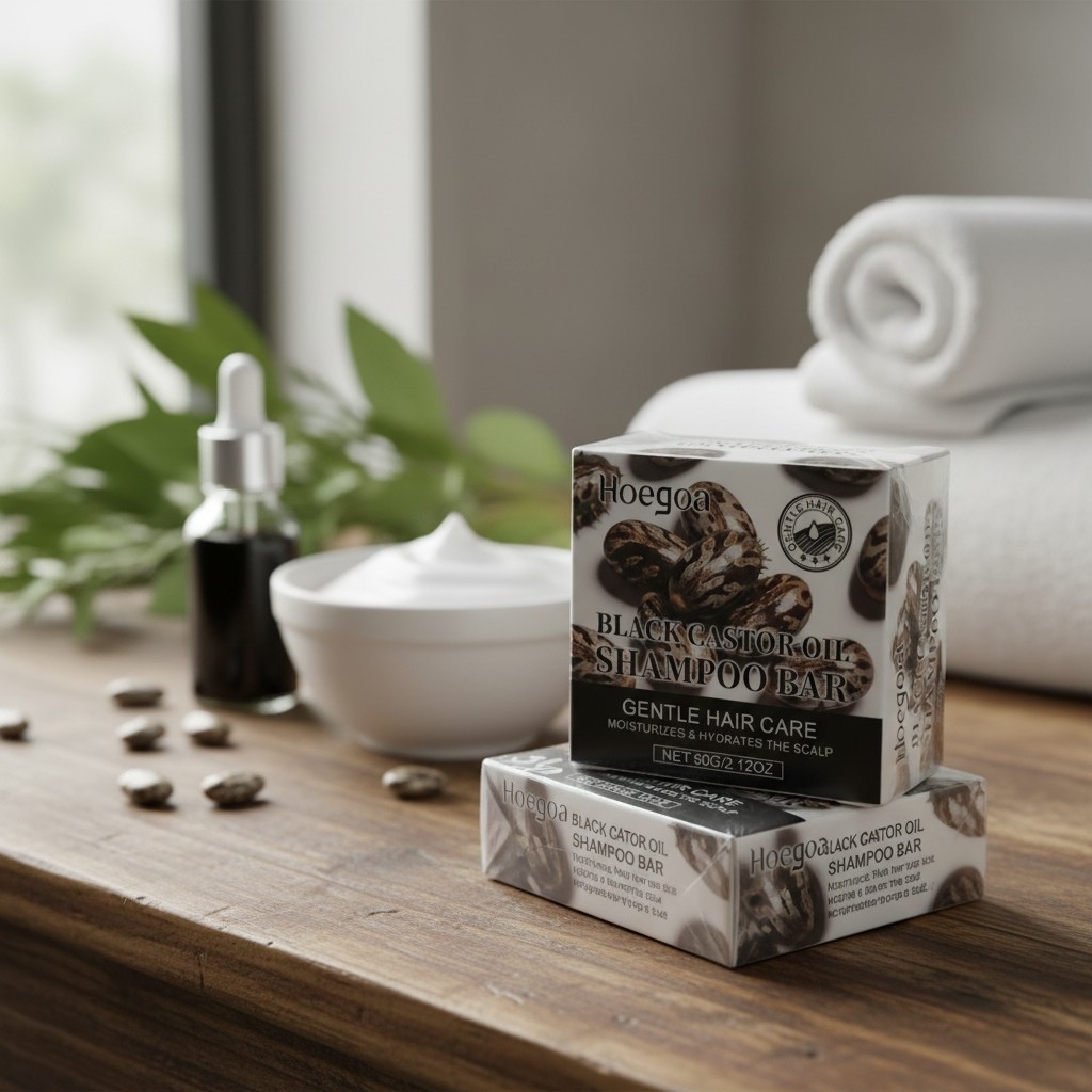 Product photo of Black Castor Oil Shampoo Bar, oil bottle