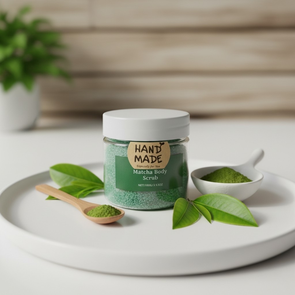 Product photo of Scrub Me Down Sugar Matcha Body Scrub, body scrub jar
