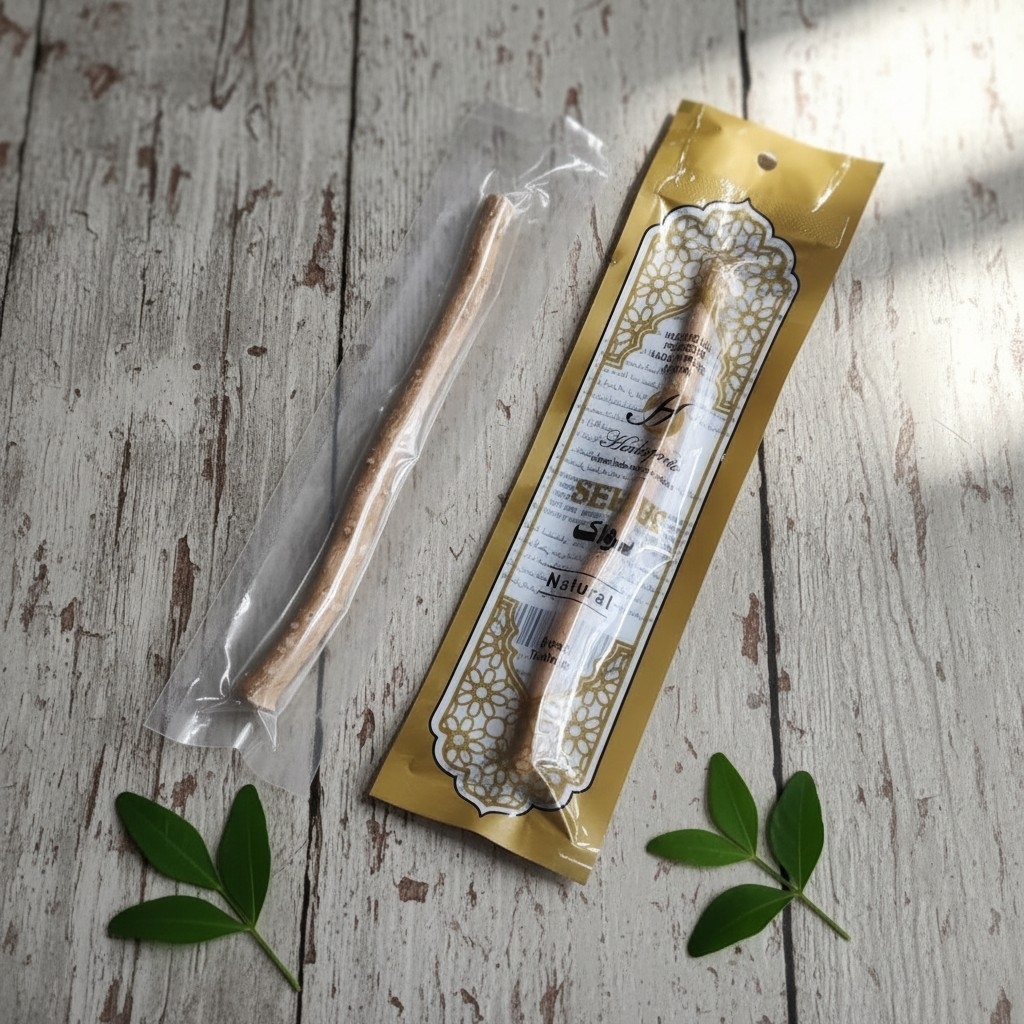 Product photo of Natural Oral Care · Miswak Toothpaste & Tree Bark Toothbrush, option: All-Natural Tree Bark Toothbrush · $2.88