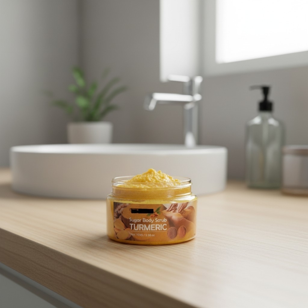 Product photo of Scrub Me Down Turmeric Body Scrub, body scrub jar