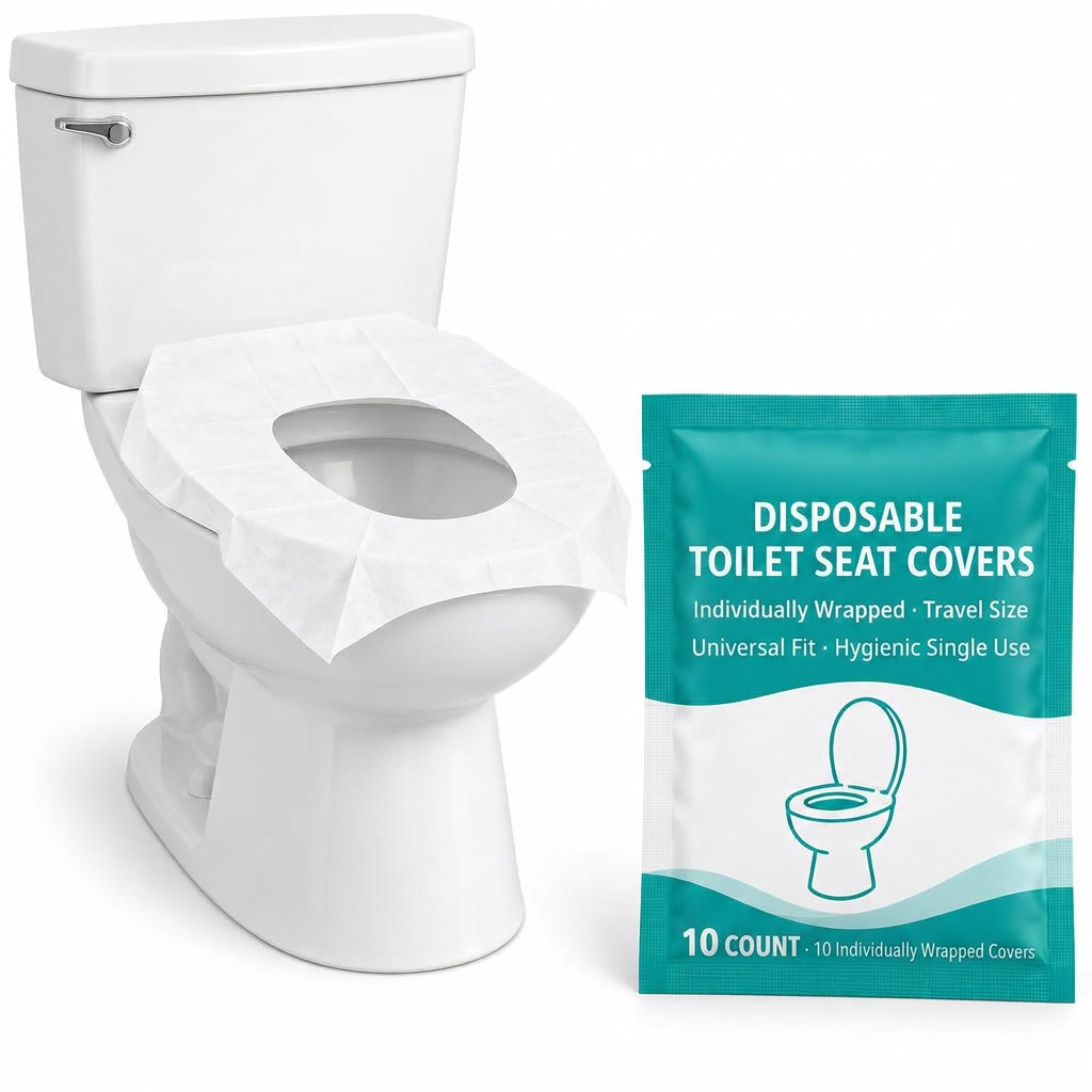 Product photo of Traveling Disposable Toilet Seat Covers, option: 10 Count, oil bottle