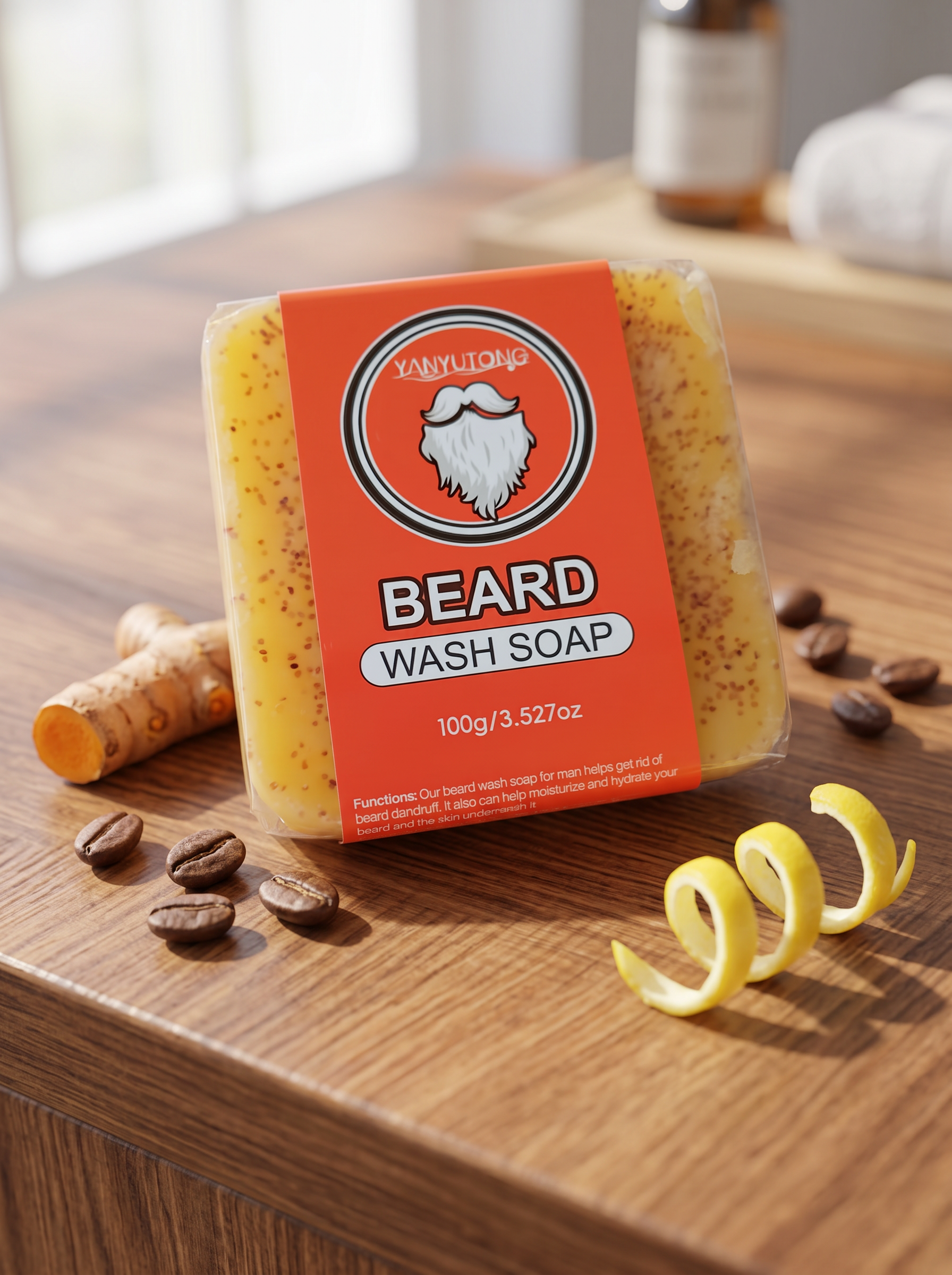 Product photo of Beard & Face Wash Soap, option: 3.52 oz, soap bar
