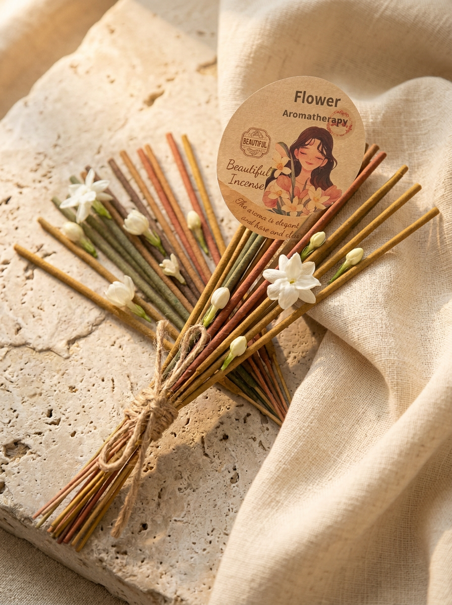 Product photo of Handmade Organic Incense · 12 count, option: Jasmine, incense sticks