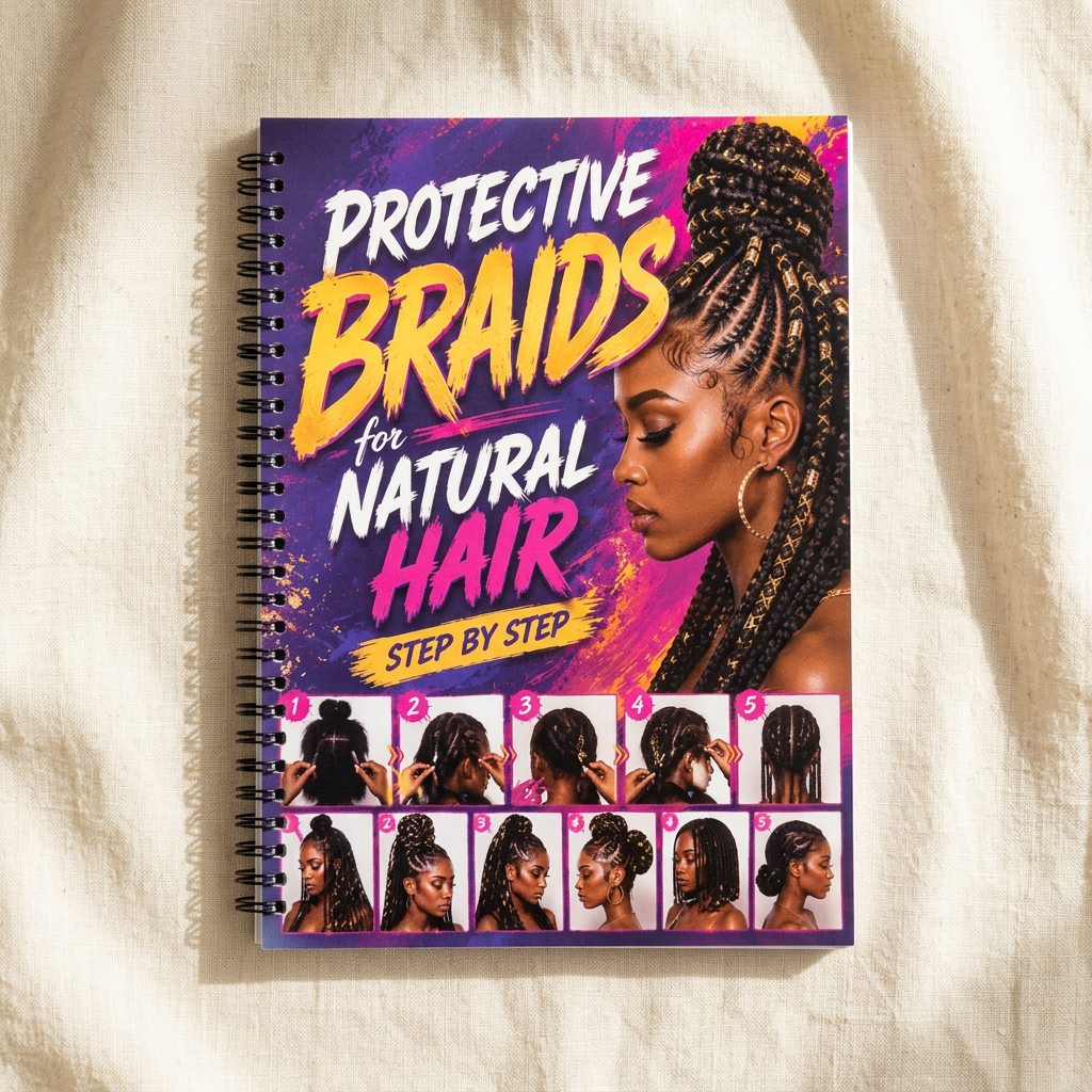 Product photo of Protective Braids for Natural Hair, option: Step-by-Step Guide, hair care or accessory item