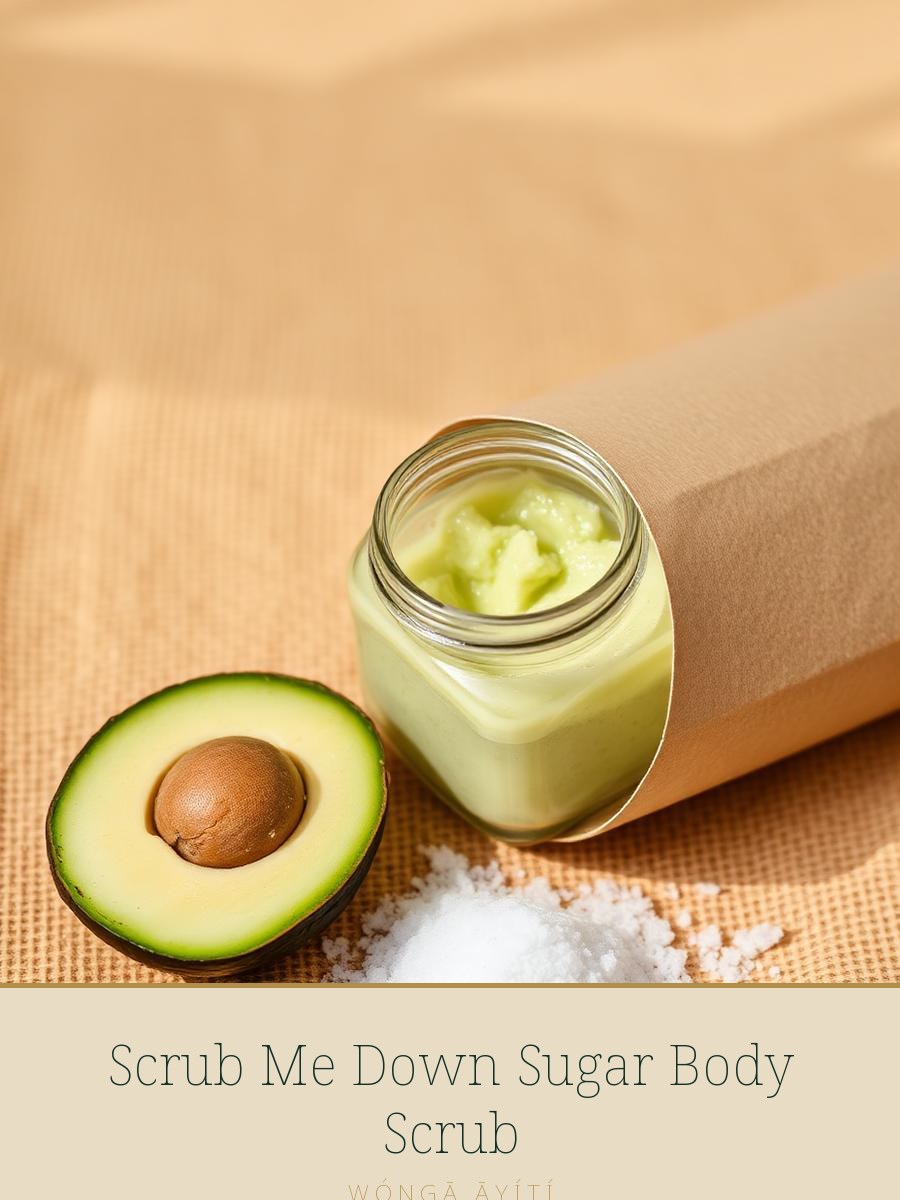 Product photo of Scrub Me Down Sugar Body Scrub, option: Avocado, body scrub jar